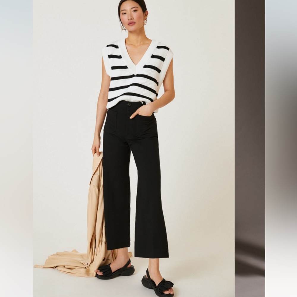 Anthropologie Maeve black ponte cropped pants